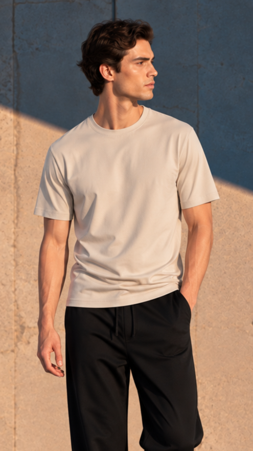 Heavyweight Regular Fit T-Shirt — Beige