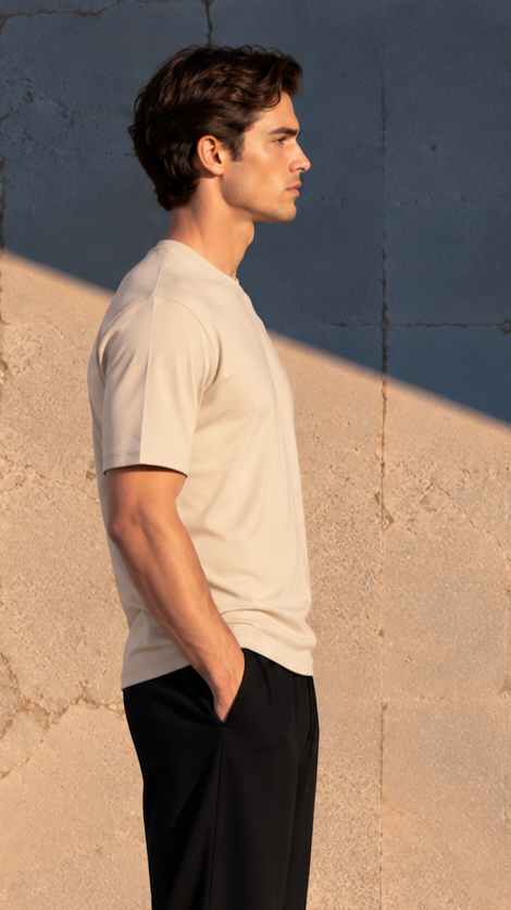 Heavyweight Regular Fit T-Shirt — Beige
