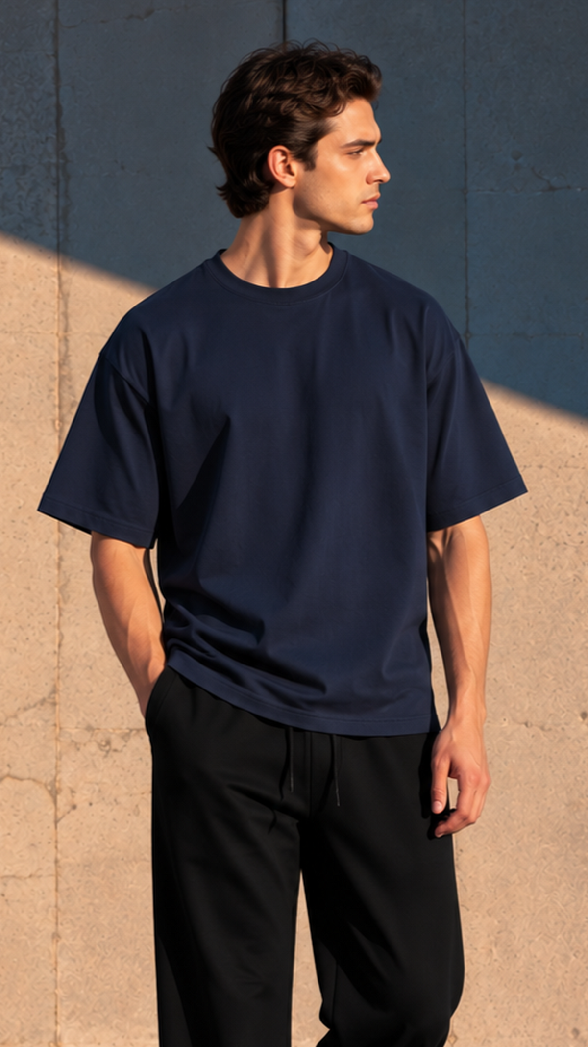 T-shirt Oversize · poids moyen — Bleu marine