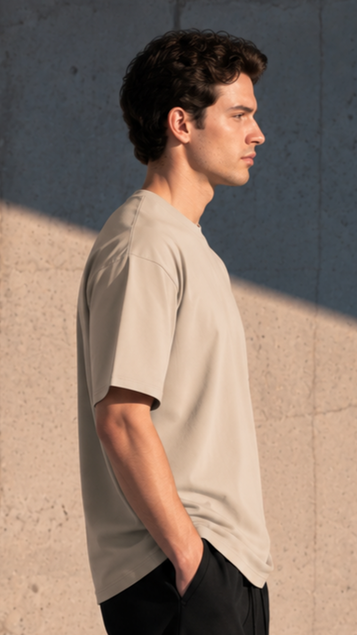 T-shirt Oversize · poids lourd — Beige
