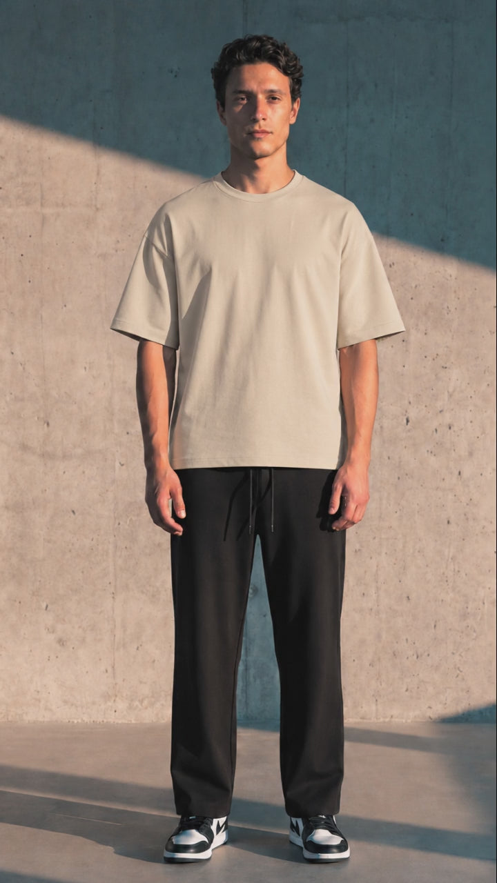 Heavyweight Oversize Fit T-Shirt — Beige