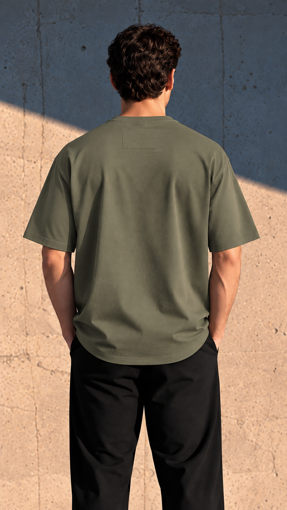 T-shirt Oversize · poids lourd — Vert olive